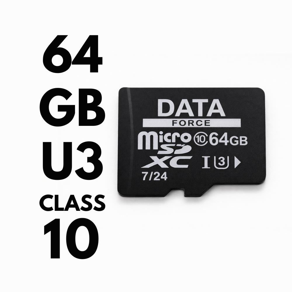 DATAFORCE 64GB U3/CL10 HAFIZA KARTI 7/24